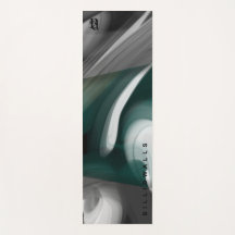 Yoga Mat Abstrato Art Black Green Emerald