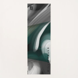 Tapete De Yoga Yoga Mat Abstrato Art Black Green Emerald