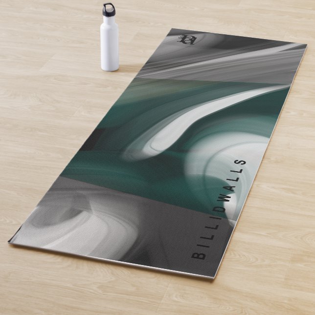 Tapete De Yoga Yoga Mat Abstrato Art Black Green Emerald (In Situ)