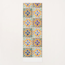 Tapete De Yoga Yoga Mat Azulejo Laranja-Verde-Azul