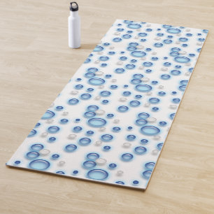 Tapete De Yoga Yoga Mat - Bolhas em Azul e Branco