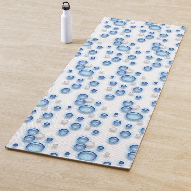 Tapete De Yoga Yoga Mat - Bolhas em Azul e Branco (In Situ)