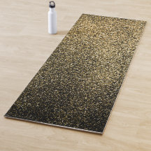 Yoga Mat Brilhante Dourado Negro