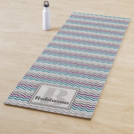 Tapete De Yoga Yoga Mat - Chevron Zigzag Monograma