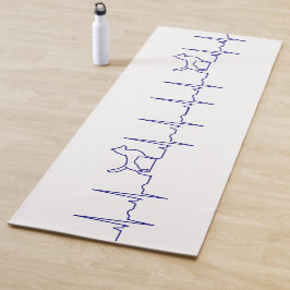 Tapete De Yoga Yoga Mat com batimento cardíaco em cães azuis