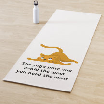 Yoga Mat com citação engraçada e gato