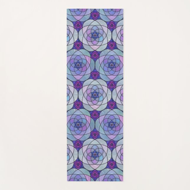 Tapete De Yoga Yoga Mat com mandala em tom de joia (Frente)
