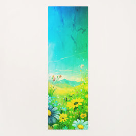 Tapete De Yoga Yoga Mat com Meadow em tons verdes