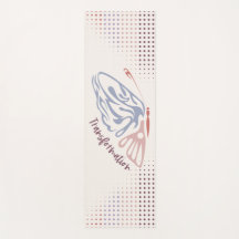 Yoga Mat de transformação da borboleta rosa e azul