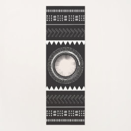 Tapete De Yoga Yoga Mat do Boho Branco e Preto