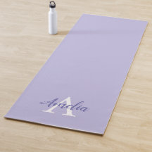 Yoga Mat do Script Monograma da Lavanda Roxa