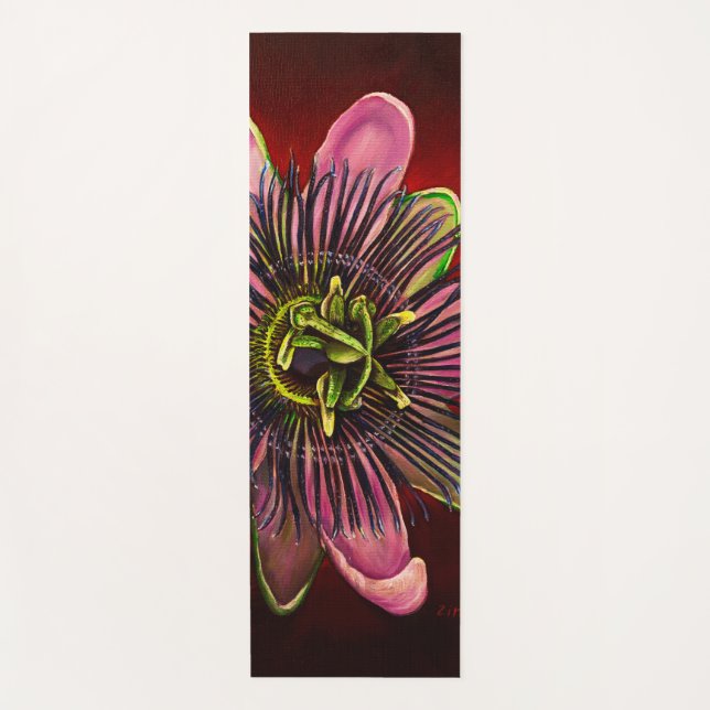 Tapete De Yoga Yoga Mat, Flor Pintado de Paixão (Frente)