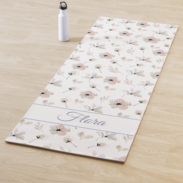 Tapete De Yoga Yoga Mat Floral Personalizável Moderno Boho (In Situ)