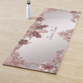 Tapete De Yoga Yoga Mat Floral Rosa