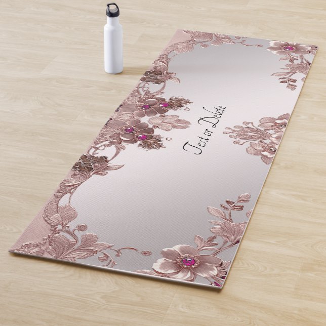 Tapete De Yoga Yoga Mat Floral Rosa (In Situ)