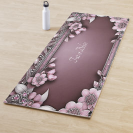 Tapete De Yoga Yoga Mat Floral Rosa