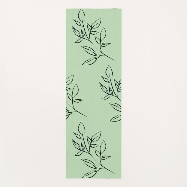Tapete De Yoga Yoga Mat Floral Verde (Frente)