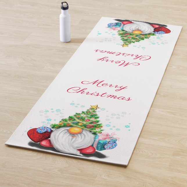 Tapete De Yoga Yoga Mat Gift Gnomo de Natal com presentes (In Situ)