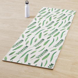 Tapete De Yoga Yoga Mat - Green Leaves Pattern
