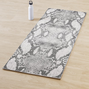 Tapete De Yoga Yoga Mat Impressão da Pele Cobra a preto e branco