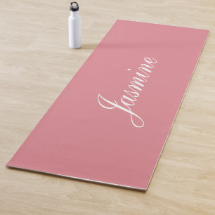 Tapete De Yoga Yoga Mat - Nome Personalizado Cor-de-Rosa-Blush El