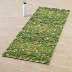 Tapete De Yoga Yoga Mat, Padrão Geométrico do Clover Branco