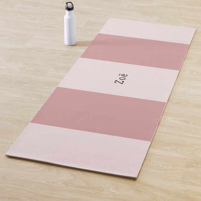 Tapete De Yoga Yoga Mat - Personalised Pink Stripes Pattern (In Situ)