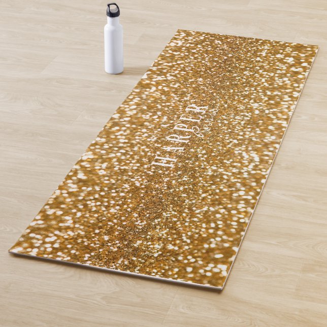 Tapete De Yoga Yoga Mat Personalizado do Glitter do ouro (In Situ)