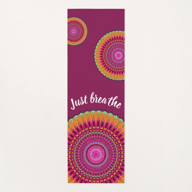 Tapete De Yoga Yoga Mat personalizado por Mandala Burgundy (Frente)