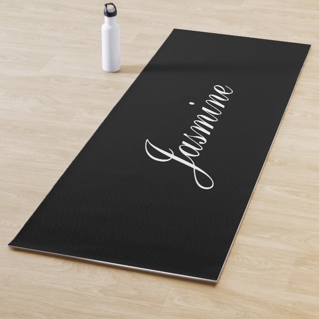 Tapete De Yoga Yoga Mat Preto Personalizado Elegante (In Situ)