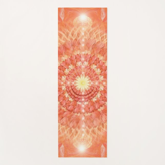 Tapete De Yoga Yoga Mat RAW, Laranja, Flor Mandala, Sol (Frente)