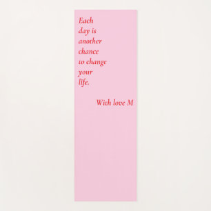 Tapete De Yoga Yoga Mat rosa com citação inspiradora