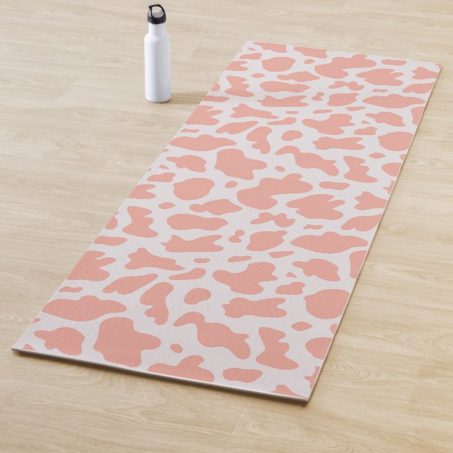 Tapete De Yoga Yoga Mat Rosa, Impressão de Vaca Moderna (In Situ)