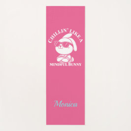 Tapete De Yoga Yoga Mat Rosa Personalizado "Mindful Bunny"