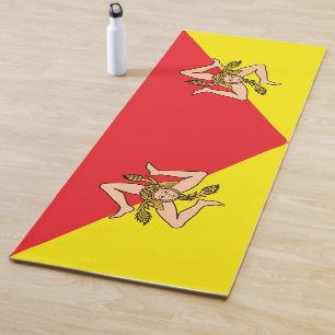 Tapete De Yoga Yoga Mats Patriótico com bandeira da Sicília, Itál