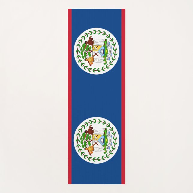 Tapete De Yoga Yoga Mats Patriótico com bandeira de Belize (Frente)