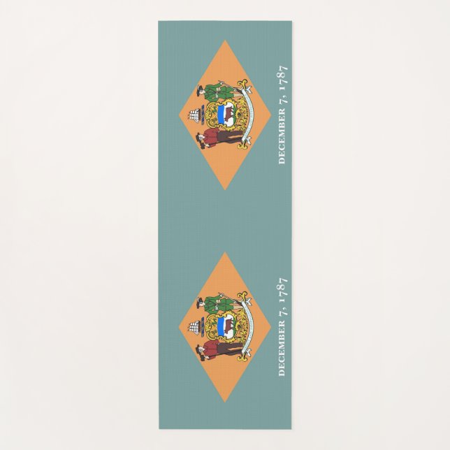 Tapete De Yoga Yoga Mats Patriótico com bandeira de Delaware, EUA (Frente)
