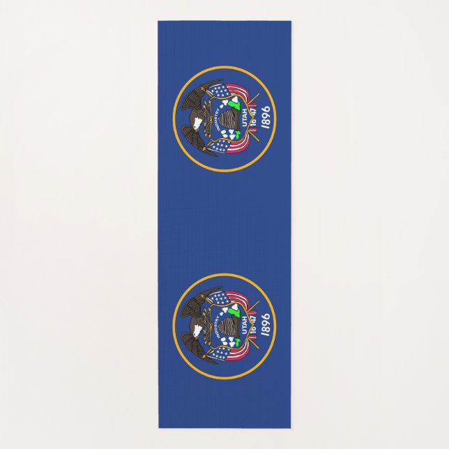 Tapete De Yoga Yoga Mats Patriótico com bandeira de Utah (Frente)