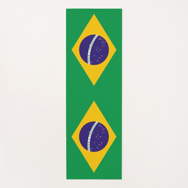 Tapete De Yoga Yoga Mats Patriótico com bandeira do Brasil (Frente)