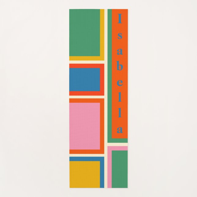 Tapete De Yoga Yoga Personalizada Geométrica Moderna Retroativa M (Frente)