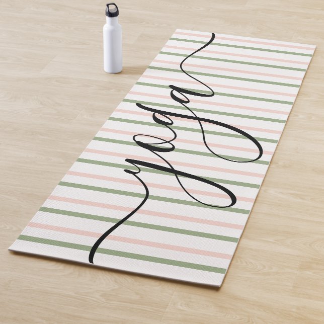 Tapete De Yoga Yoga Rosa e Greve Verde Respiram (In Situ)