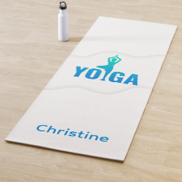 Tapete De Yoga Yoga verde-azul e nome personalizado