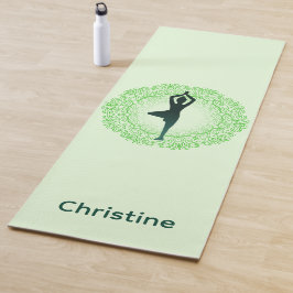 Tapete De Yoga Yoga Verde Suave com Nome Personalizado