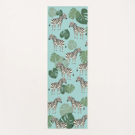 Tapete De Yoga Zebra Monstera Pattern