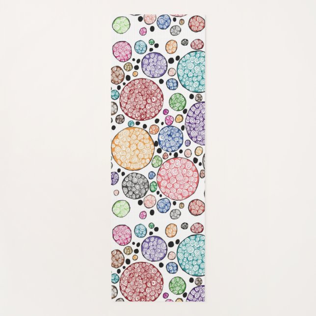 Tapete De Yoga Zentangle circles pattern (Frente)