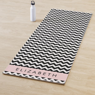 Tapete De Yoga Zigzag preto-e-branco, padrão Chevron, seu nome