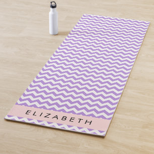 Tapete De Yoga Zigzag Roxo, Chevron Roxo, Seu Nome