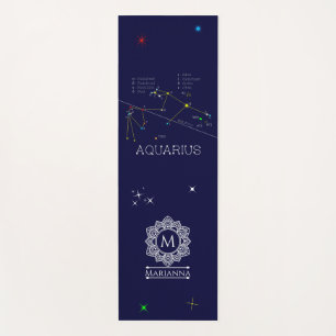 Tapete De Yoga Zodiac Constelação Aquarius