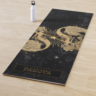 Tapete De Yoga Zodiac Goddese   Astrologia de Peixes Dourados cós