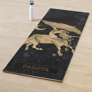 Tapete De Yoga Zodiac Goddese   Astrologia de Taurus Dourados Cós